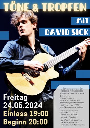 Tickets für TÖNE & TROPFEN | mit David Sick am 24.05.2024 - Karten kaufen